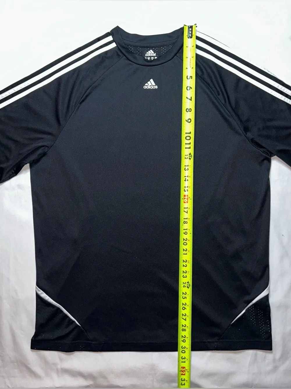 Adidas Black Performance Athletic Shirt 3-Stripes XL